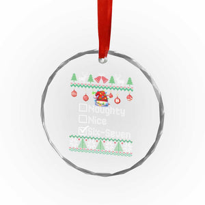 Funny 67 Christmas Checklist Crystal Glass Ornament Naughty Nice Six Seven Meme Holiday TS02 Print Your Wear