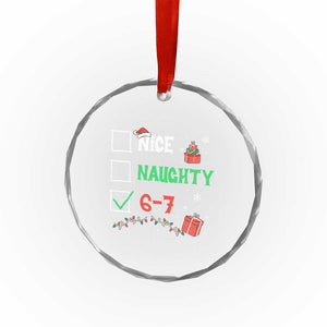 Funny 67 Christmas Crystal Glass Ornament Nice Naughty 67 Xmas Checklist TS11 Print Your Wear