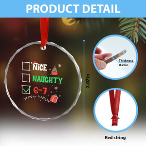 Funny 67 Christmas Crystal Glass Ornament Nice Naughty 67 Xmas Checklist TS11 Print Your Wear