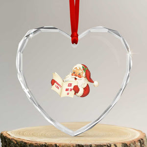 Funny 67 Christmas Santa Heart Crystal Glass Ornament Naughty List Kids Who Say Six Seven Meme TS11 Transparent Glass 3'' Heart Print Your Wear
