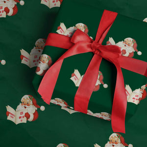 Funny 67 Christmas Santa Wrapping Paper Roll Naughty List Kids Who Say Six Seven Meme TS11 Green Print Your Wear