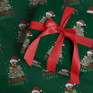 Funny 67 Christmas Wrapping Paper Roll 6 7 Plates Later Xmas Dinner Turkey TS11 Green Print Your Wear