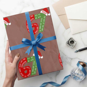 Funny 67 Christmas Wrapping Paper Roll Rizz Aura Farming Bussin Six Seven Meme Gen Alpha TS11 Mocha Print Your Wear