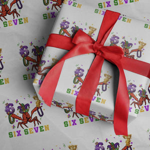 Funny 67 Crawfish Mardi Gras Wrapping Paper Roll Six Seven Meme TS12 White Print Your Wear