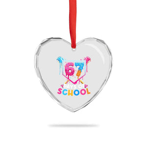 Funny 67 Days Of School Baseball Drip Heart Crystal Glass Ornament Six Seven Meme Gen Alpha TS11 Print Your Wear