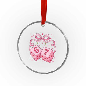 Funny 67 Dice Valentines Day Six Seven Meme Coquette Crystal Glass Ornament TS11 Print Your Wear