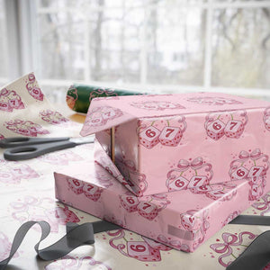 Funny 67 Dice Valentines Day Six Seven Meme Coquette Wrapping Paper Roll TS11 Light Pink Print Your Wear