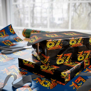 Funny 67 Halloween Wrapping Paper Roll Spooky Six Seven Meme Gen Alpha Slang TS11 Black Print Your Wear