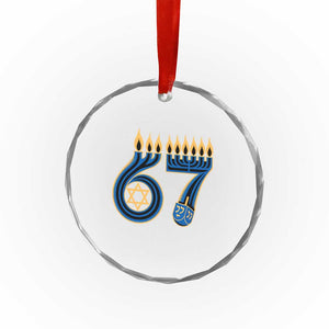 Funny 67 Hanukkah Crystal Glass Ornament Chanukah Menorah Dreidel Star Of David Six Seven Meme TS11 Print Your Wear