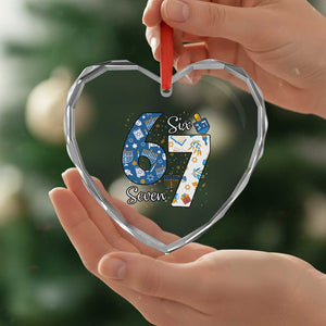 Funny 67 Hanukkah Heart Crystal Glass Ornament Chanukah Menorah Dreidel Six Seven Meme TS11 Print Your Wear