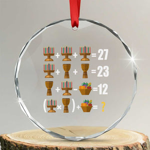 Funny 67 Kwanzaa Math Crystal Glass Ornament Six Seven Meme Kinara Candles African American Christmas TS11 Transparent Glass 3'' Circle Print Your Wear
