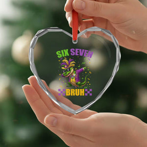 Funny 67 Mardi Gras Alligator Heart Crystal Glass Ornament Six Seven Bruh Mardigator Dabbing Crocodile TS11 Print Your Wear