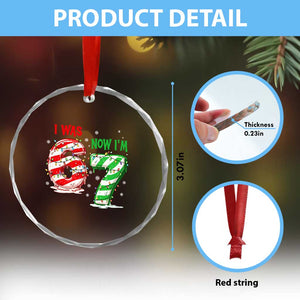 Funny 67 Meme 7 Year Old Birthday Christmas Crystal Glass Ornament I Was 6 Now I Am 7 Brainrot TS11 Print Your Wear