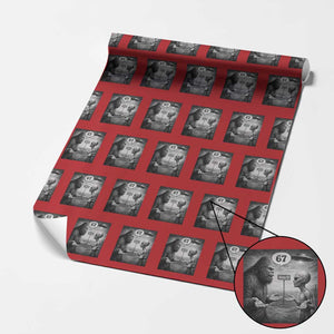 Funny 67 Meme Bigfoot Alien Wrapping Paper Roll Six Seven Sasquatch Area 51 UFO Conspiracy TS10 Red Print Your Wear