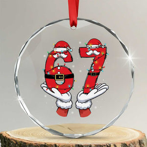 Funny 67 Meme Crystal Glass Ornament Funny Christmas Party Holiday Gift TS12 Transparent Glass 3'' Circle Print Your Wear