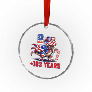 Funny 67 Meme Dinosaur American Pride Crystal Glass Ornament USA 250th Anniversary TS12 Print Your Wear