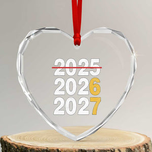 Funny 67 New Year Heart Crystal Glass Ornament Happy New Year 2026 2027 Six Seven Meme TS11 Transparent Glass 3'' Heart Print Your Wear
