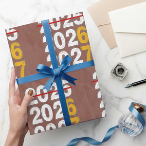 Funny 67 New Year Wrapping Paper Roll Happy New Year 2026 2027 Six Seven Meme TS11 Mocha Print Your Wear