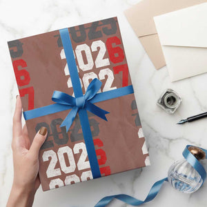 Funny 67 New Year Wrapping Paper Roll Happy New Year 2026 2027 Sports Jersey Number TS11 Mocha Print Your Wear