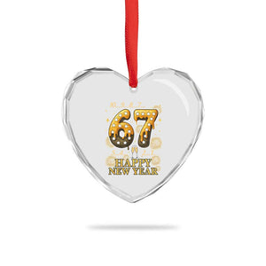 Funny 67 New Years Eve Heart Crystal Glass Ornament Countdown New Year Party 2026 Six Seven Meme TS11 Print Your Wear