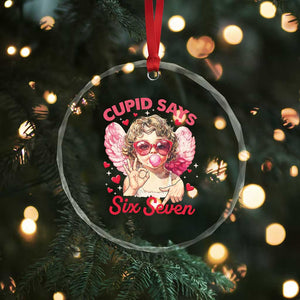 Funny 67 Valentines Day Crystal Glass Ornament Cupid Say Six Seven 67 Meme TS11 Print Your Wear