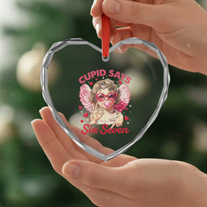 Funny 67 Valentines Day Heart Crystal Glass Ornament Cupid Say Six Seven 67 Meme TS11 Print Your Wear