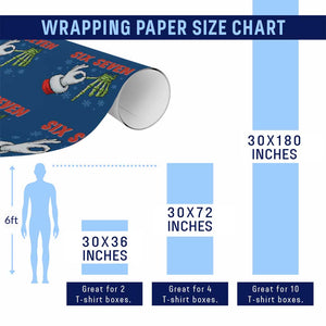 Funny 67 Xmas Wrapping Paper Roll Six Seven Meme Santa Skeleton Hands Gesture Gen Alpha TS11 Print Your Wear