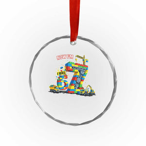 Funny 7th Birthday Building Bricks Crystal Glass Ornament I Was 6 Now Im 7 Kids 67 Birthday Building Six Seven Boy TS10 Print Your Wear