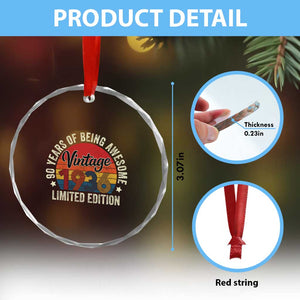 Funny 90th Birthday Crystal Glass Ornament Vintage 1936 Limited Edition 90 Year Old Bday Gifts TS10 Print Your Wear
