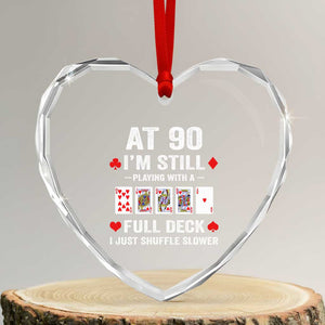 Funny 90th Birthday Heart Crystal Glass Ornament Funny 90 Year Old Cards TS10 Transparent Glass 3'' Heart Print Your Wear