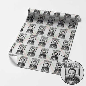 Funny Abe Lincoln Political History Wrapping Paper Roll Havenot Seen Democrats This Mad Since Republicans Freed the Slaves TS02 Christmas Plaid Print Your Wear