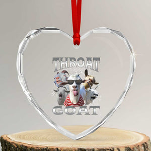 Funny Adult Humor Heart Crystal Glass Ornament Throat Goat Meme TS12 Transparent Glass 3'' Heart Print Your Wear