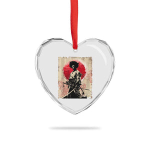 Funny African America Samurai Heart Crystal Glass Ornament Japanese Art Black Warrior Fighter TS11 Print Your Wear