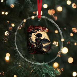 Funny African American Samurai Crystal Glass Ornament Japanese Art Black Warrior Sakura TS11 Print Your Wear