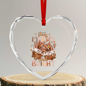 Funny African American Xmas Heart Crystal Glass Ornament Stay Merry And Bright Black Melanin Girl TS11 Transparent Glass 3'' Heart Print Your Wear