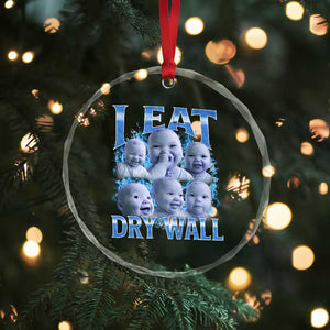 Funny AI Baby Meme Laughing Crystal Glass Ornament I Eat Dry Wall Baby Brainrot TS11 Print Your Wear
