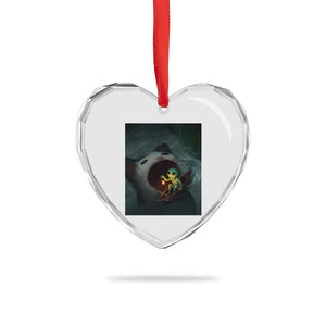 Funny Alien Cat Meme Heart Crystal Glass Ornament Weird Silly TS10 Print Your Wear