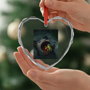 Funny Alien Cat Meme Heart Crystal Glass Ornament Weird Silly TS10 Print Your Wear