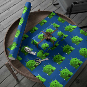 Funny Alien Cat Meme Wrapping Paper Roll Funny Kitten 90s Retro Vintage Graphic Weird Cats Y2k TS10 Blue Print Your Wear