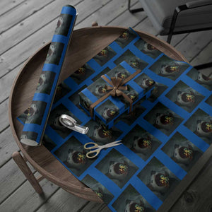 Funny Alien Cat Meme Wrapping Paper Roll Weird Silly TS10 Blue Print Your Wear