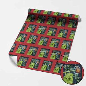 Funny Alien Dog Meme Wrapping Paper Roll Glorp Zep Sci-Fi Humor Chihuahua TS10 Red Print Your Wear