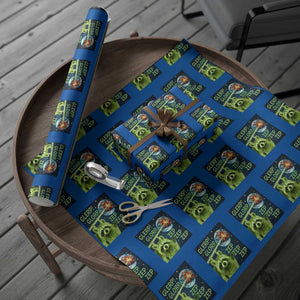 Funny Alien Raccoon Meme Wrapping Paper Roll Glerp Glorp Brainrot Stupid Gift TS10 Blue Print Your Wear