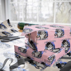 Funny Alpha Wolf Ironic Meme Wrapping Paper Roll Let Me See Your Feet TS12 Light Pink Print Your Wear