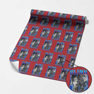 Funny Alpha Wolf Meme Wrapping Paper Roll Blink If You Want Me Bootleg Cringe Humor TS10 Red Print Your Wear