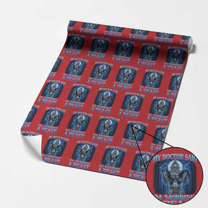 Funny Alpha Wolf Wrapping Paper Roll My Doctor Said I'm Morbidly A Beast Meme TS10 Red Print Your Wear