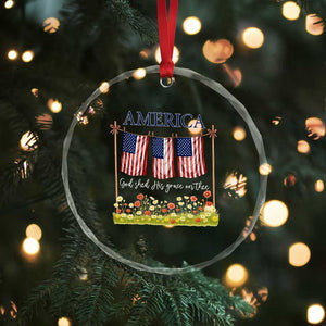 Funny America God Shed His Grace On Thee Crystal Glass Ornament 4th Of July Christian American Flag TS11 Print Your Wear