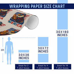 Funny American Eagle Eating Hot Dog Wrapping Paper Roll 4th Of July Party Patriotic USA Flag TS02 Print Your Wear