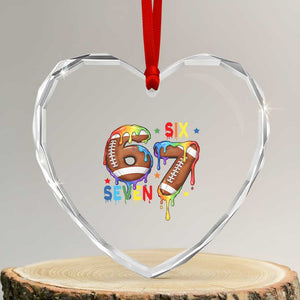 Funny American Football Heart Crystal Glass Ornament 67 Viral Gen Alpha Slang Gift TS12 Transparent Glass 3'' Heart Print Your Wear