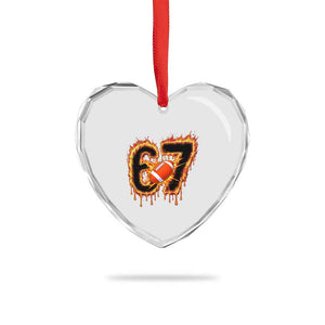 Funny American Football Six Seven Heart Crystal Glass Ornament Fire Drip 67 Meme TS12 Print Your Wear