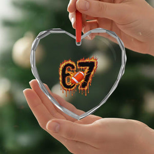 Funny American Football Six Seven Heart Crystal Glass Ornament Fire Drip 67 Meme TS12 Print Your Wear